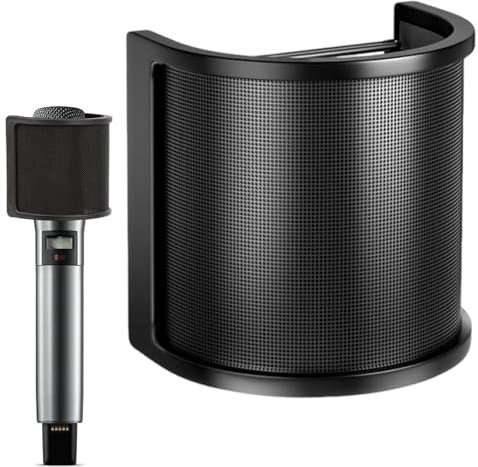 Paravento Per Microfoni,Copriparavento per Microfono - Copertura Antirumore con Schermo Portatile per Streaming, Studio Domestico, Podcast, Karaoke e Musica