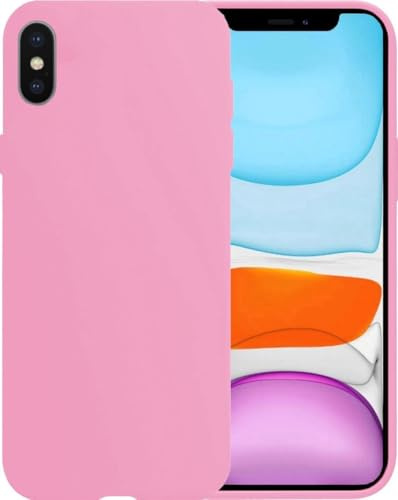 BTH - Hülle für Apple iPhone X/10 - Silikonhülle Backcover - Schutzhülle - Dünnes Design Hellrosa