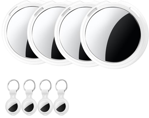 4er-Pack Tracker Tags [Apple MFi-Zertifiziert] for Apple Find My (nur iOS) | Air Bluetooth Smart Tag Schlüsselfinder Wasserdicht Weltweite Ortung für Keys Haustier Geldbörse Rucksack Hundegepäck Katzen