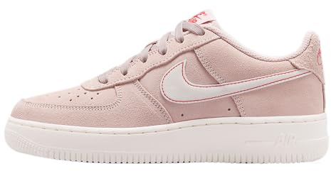 NIKE Kids Air Force 1 Lv8 1 (Gs) Shoes, Silt Red/Sail/University Red, 6