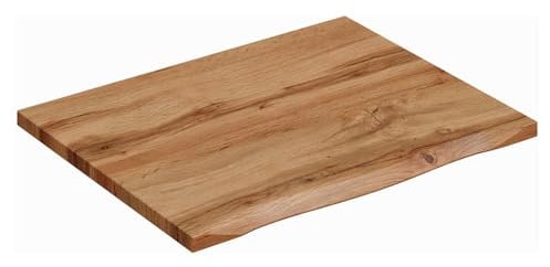 Lomadox Badezimmer-Waschtischplatte mit Baumkantenprofil, 60 cm breit in Eiche