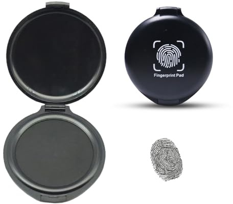 QIRUIRED Stempelkissen nachfüllbar für Fingerabdrücke - Schnell trocknend & schmierfest für klare Abdrucke - Ideal für Ausweise, Dokumente, Amtliche Stempel und Basteln - Schwarz