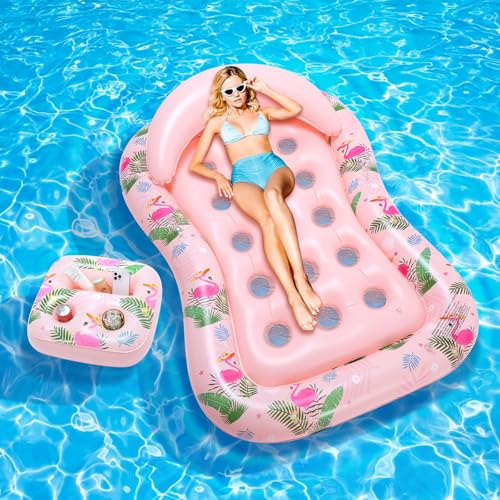 MoKo Tanning Pool Matelas Gonflable Piscine | Tanning Pool avec Porte-Gobelets, Chaise de Piscine Longue pour Parc Aquatique Plage