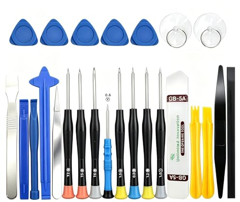 KADFEL 25 Pezzi Kit Riparazione Smartphone, Cacciaviti di Precisione per Telefono Cellulare, Set di Utensili per Aprire e Riparare Dispositivi Elettronici