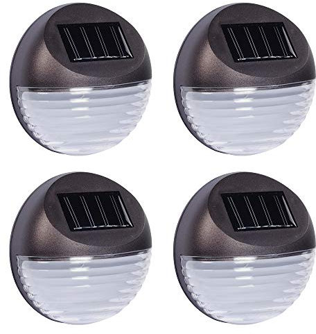 Haushalt International 4 x LED Strahler Leuchte Zaunbeleuchtung Solar Lampe Wandleuchte Außenleuchte