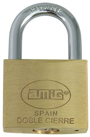 Amig - Cadenas à Clé en Laiton 45 mm | Sécurité Robuste pour Casiers et Bagages | Anti-Rouille et Imperméable | Léger avec 2 Clés | Laiton Mat | 45 mm | Laiton et Acier Traité