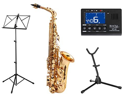Classic Cantabile AS-450 Eb Altsaxophon Set (Zubehör: Mundstück, Koffer/Rucksack, Saxofonständer, Stimmgerät/Metronom, Notenständer)