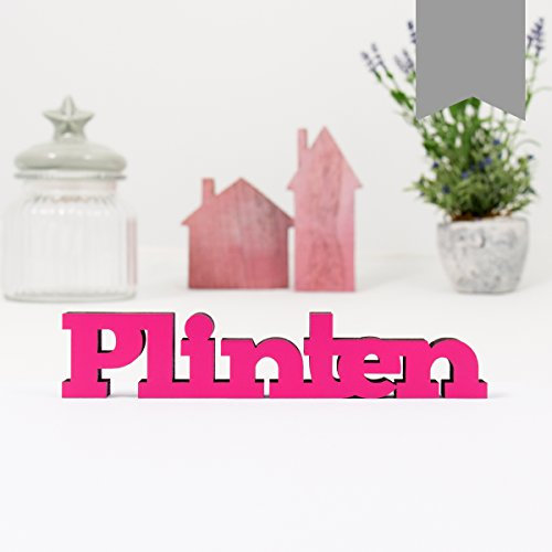 KLEINLAUT 3D-Schriftzug Plinten in Größe: 15 x 3,1 cm - Dekobuchstaben - 32 Farben zur Wahl - Grau