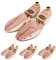 Schlesinger – 4 Paar Premium Schuhspanner aus edlem Zedernholz für Herrenschuhe. Modell Kaiser. Größe 41/42. Gold Knauf.