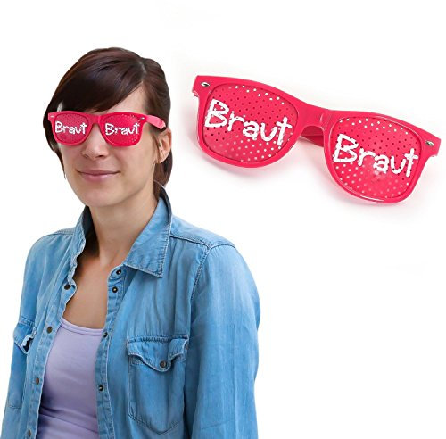 Oblique Unique® Braut Schärpe Brille Haarreif Herzen - Junggesellinnenabschied wählbar (Braut Brille)