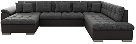 Mirjan24 Eckcouch Ecksofa Niko, Design Sofa Couch mit Schlaffunktion U-Sofa Große Farbauswahl Wohnlandschaft (Ecksofa Links, Soft 020 + Majorka 03)