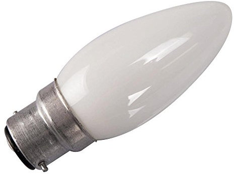 Eveready 20 x 60 WATT Bayonet Cap B22 Opal (White) Finish Candle Bulbs Double Life: 2,000 Hours, 60 W