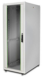 DIGITUS Netzwerkschrank - 19-Zoll Rack 32HE - 60x80 cm - Dynamic Basic Serie - Traglast 600 kg - Nutztiefe 750 mm - Grau
