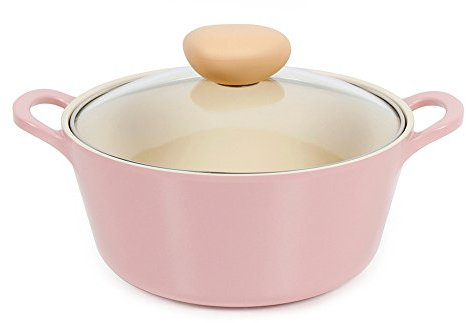 Neoflam Retro Suppentopf mit Antihaftbeschichtung, keramikbeschichtet, mit integriertem Glasdeckel, Silikon-Heißgriffhalter inklusive, Sauté-Topf, Schmortopf, Schmortopf, Dutch Oven, Kochgeschirr für