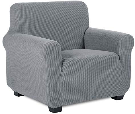 TIANSHU Sesselbezüge,Spandex Sofabezug Stretch Couchbezug Elastischer Antirutsch Stretchhusse Weich Stoff,Jacquard-Stretch-Sofabezug, sesselbezug Schonbezug für Sofa-Sofahalter (Hellgrau)
