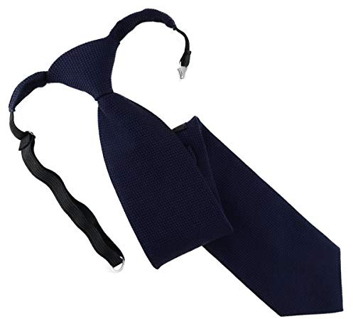 TigerTie Designer Security Sicherheits Krawatte Pique in uni gemustert - vorgebunden mit Gummizug/Stoffband