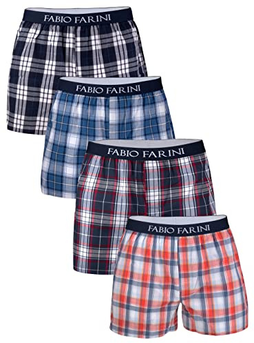 Fabio Farini - 4 er Boxershorts Webboxer Herren Boxer Shorts Unterhose Unterwäsche Baumwolle - 6a S
