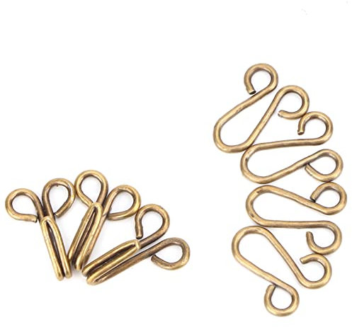 Sheens 10Set 35MM/1.1in Covered Hook & Eye Verschlüsse für BH und Kleidung über Mantel Unterwäsche(Bronze)
