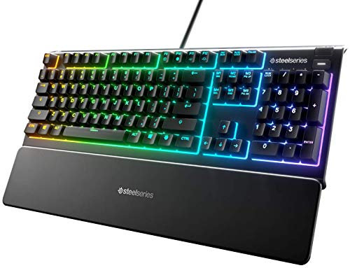 SteelSeries Apex 3 - Gaming Keyboard - 10-Zone RGB Lighting - Premium Magnetic Wrist Rest - Turkish QWERTY Layout