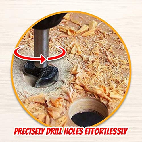Forstner Drill Bit Wood Centre Forstner Drill Bits Router Bits Milling Heads Pot Drill Hinge Boring Forstner Drill Bit Woodworking Boring Flat Wood Cutting Tool Set 15 mm - 35 mm (15 mm, Silver)