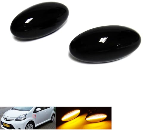 RZG 2x Seitenblinker schwarz LED Blinker für 05-22 Aygo 13-24 ProAce Verso 18-23 ProAce City 07-16 Scudo 19+ Combo E Vivaro C Zafira Life