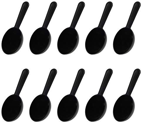 Penta Angel Coffee Scoops 10pcs Plastic Short Handle Measuring Spoons Tablespoons for Coffee Tea Sugar Cereal and Milk Powder, 7g/0.25oz (Black)