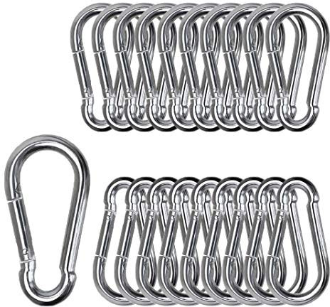 MissZM Mousqueton à Ressort en Acier Inoxydable pour Sac à Dos, Camping, randonnée, balançoire, Voyage, pêche, étanche, résistant à la Rouille, Durable, Multifonctionnel (20, M4)
