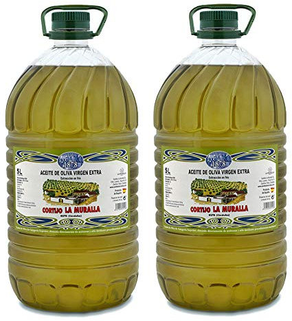 Aceite de Oliva Virgen Extra - Hojiblanca - 2 garrafas de 5 Litros (10 L) ? Extracción en frío - Olivar tradicional - Parque Natural de la Subbética Rute, Córdoba, Andalucía (España)