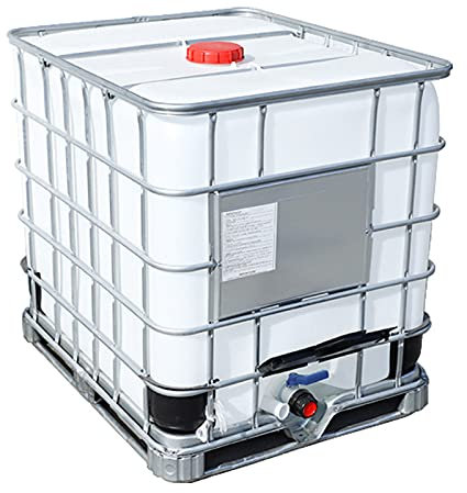 Adima 1000L Water Storage Tank with Iron Frame Stand, HDPE IBC Intermediate Bulk Water Barrel Container for Emergency Disaster Preparedness Garden Irrigation(White)