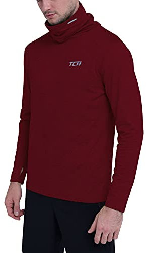 TCA Herren Warm-Up Trichterhals Thermo Laufshirt - Cabernet, XL