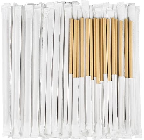 Brown Kraft Paper Drinking Straws, 7.75 Long, 0.24 Wide - Individually Wrapped - Pack of 1000