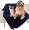 Wasserdichte Hundedecke, waschbare Haustierdecke für Sofabett, flüssigkeitsdichte Hundebettdecke, weiche, strapazierfähige und wendbare Sherpa Fleece-Decke für mittelgroße Hunde (Marineblau 127x152CM)