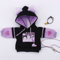 Neue 1/6, 1/4, 1/3 BJD Puppenkleidung Süße Katze Pullover Hoodie Jacke für Big 1/6, Yosd, 30cm/45cm/60cm Puppenkleidung BJD SD Puppenzubehör (Black-Purple,1/3)