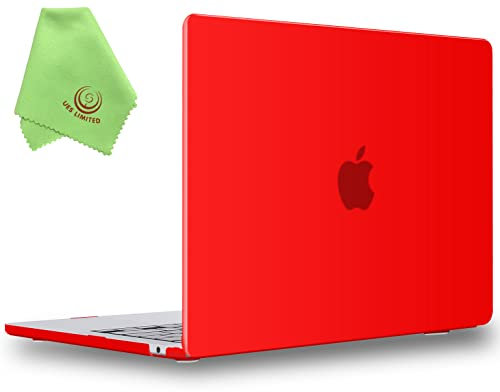 UESWILL Compatible with MacBook Air 13 inch M4 M3 M2 Case 2022-2025 Model A3240 A3113 A2681 with 13.6 Liquid Retina Display Touch ID, Matte Hard Shell Case Cover + Microfiber Cloth, Red