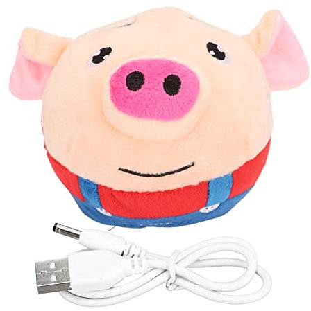 Balle Rebondissante pour Animal de Compagnie, Jouet de Balle Rebondissante électrique, Rechargeable par USB, Jouet électronique de Chien en Peluche de Dessin Animé Lavable Interactif, Jouet de Boule D