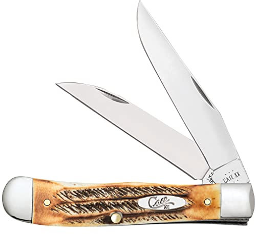Case xx Knives Wharncliffe Trapper 6.5 BoneStag 65329 Stainless Pocket Knife