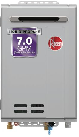 Rheem RTG-70XLP-3 High Efficiency Non-Condensing Outdoor Tankless Liquid Propane Water Heater 7.0 GPM, 160,000 BTUs