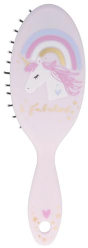 PARSA Beauty Spazzola per bambini con unicorno e arcobaleno – Mini Spazzola per capelli per lo styling su capelli asciutti e bagnati – Spazzola capelli senza tirare