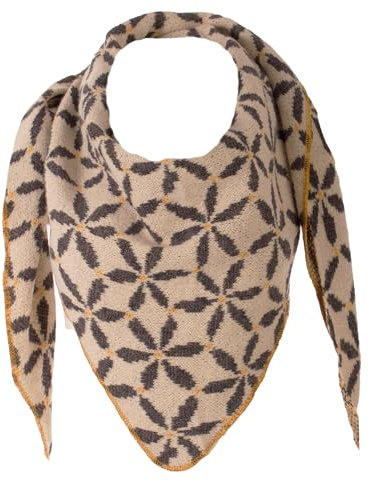 FASHION YOU WANT XXL Schal flauschig schal-tuch damen dicker dreieckstuch groß Wolle BLUME Farben kuschelig (schwarz)