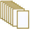 PATIKIL A4 Cadre Photo Magnétique, 8 Pcs Cadre Photo Magnétique Auto-Adhésif, Cadre D'Affichage Magnétique Réutilisable Double Face pour Illustration Photo Murale Doré