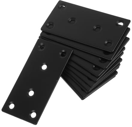 NIYANGLE 12 Piezas Conectar Código De Fragmento Tira De Metal Con Agujeros Placa De Metal Con Agujeros Soporte Plano Placas Metálicas Planas Medio Esquina Metalica Acero Inoxidable