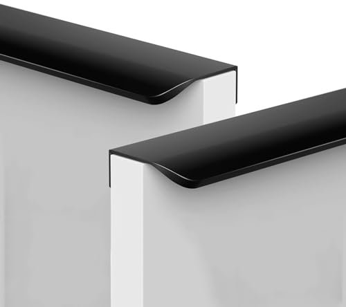 ZYFH8992 2 pièces Poignées pour placards cachée boutons de tiroir coins arrondis Poignées de Tirage armoire invisible poignée de tirette meuble Poignet de Porte pour chambre (Noir,Longueur 1000mm)