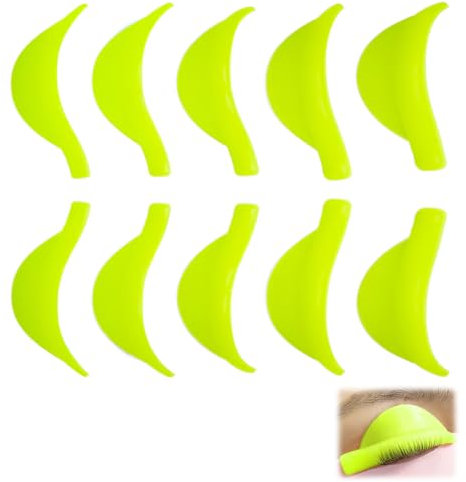 10 Pièces Pad Rehaussement de Cils Silicone Eyelash Shield Pad Lash Lift Shields Sans Colle Réutilisables Kit Extension de Cils Maquillage Convient pour Recourber les Cils (Taille XS/S/M//L/XL)