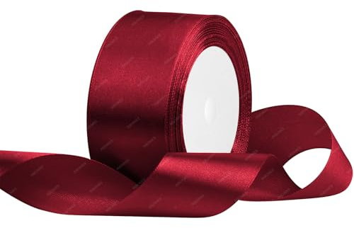 Burgunder Satinband 40mm x 22 Meters Stoffbänder für Geschenkverpackungen, Blumensträuße, Kunsthandwerk und Hochzeitsdekoration