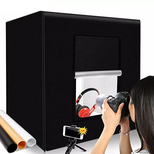 ZHCHAO Photography Studio Lightbox 60 Cm 48W Photo Light Tent Tabletop Shooting SoftBox with 3 Colors Background Photo Box