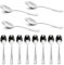 Alata Spork, confezione da 12 forchette in acciaio inox per uso alimentare, forchette da insalata con manico lungo da 7,4 pollici per dessert, insalata, zuppa, pasta, lavabili in lavastoviglie