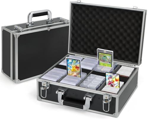 BILIPLE Top Loaders Box für 3 x 4 35PT Toploaders,Aluminium Sammelkarten Box mit Sperren,Wasserdicht Top Loaders Kartenbox Deck Box Sammelkarten Aufbewahrung für TCG MTG Sports Karten