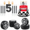 13 Pcs Racing Cars Birthday Candles, Black and White Checkered Birthday Cake Candles Numeral 5 Candle Wheel Tire for Racing Car Theme Cake Decorations Happy 5th Birthday Cake Candle Topper for Party
