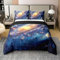Loussiesd Solar System 100% Baumwolle Bettwäsche Set 155x220cm Außenraum Betten Set für Galaxy Space Bettbezug Set