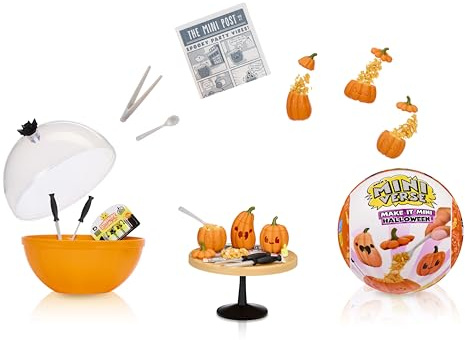 MGA's Miniverse Make It Mini Halloween 2025 - Mini-Sammlerstücke, Geheimnisvolle Blindverpackung, Gruseln, Halloween, Kunstharz-Basteln, Lebensmittelnachbildungen, Nicht ESSBAR - Sammler ab 8 Jahre